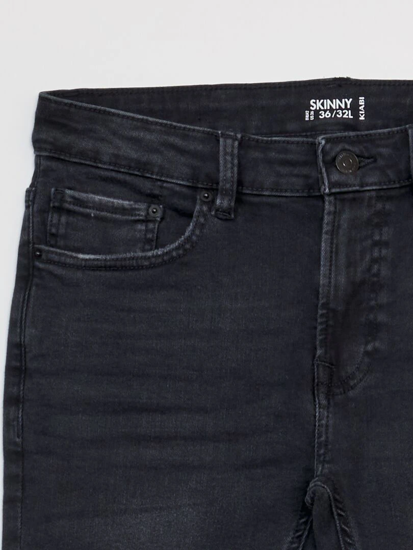Jean skinny   L32   Noir délavé