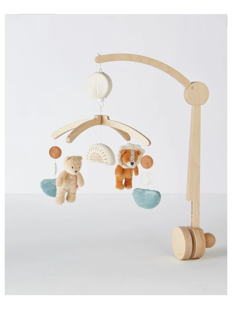 Mobile musical Babou & Kendi en bois   Beige