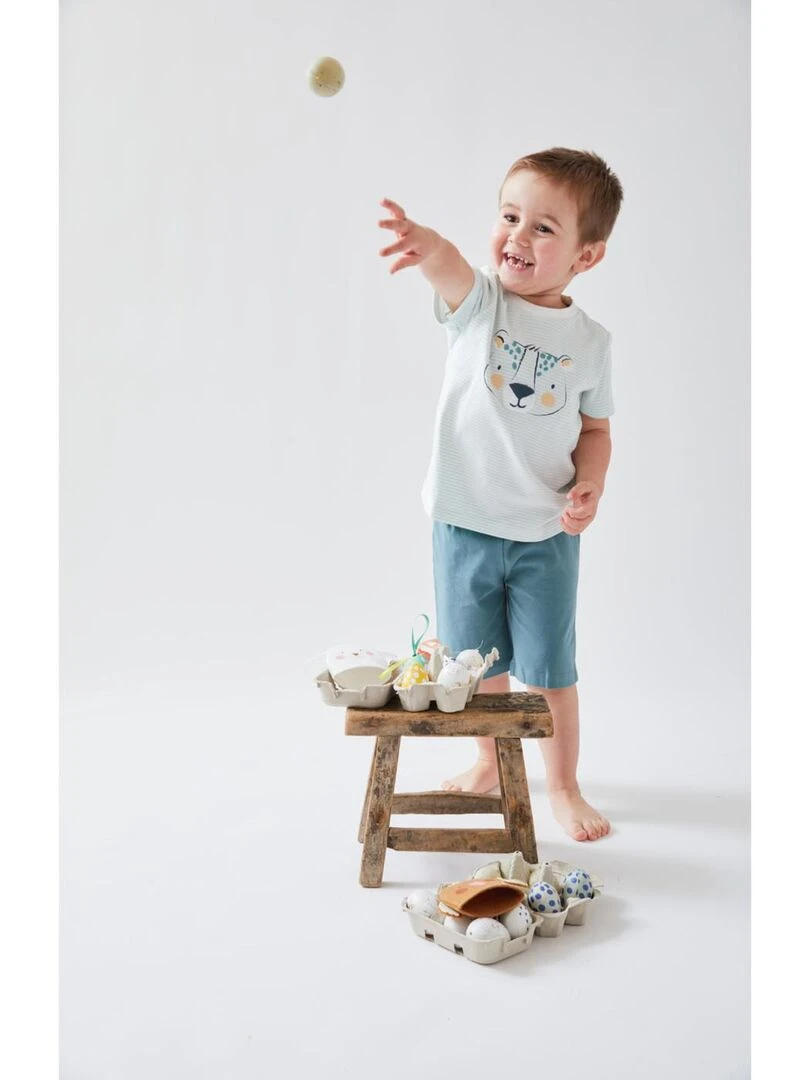 Pyjama  Jersey   Léopard   Noukie's   Blanc