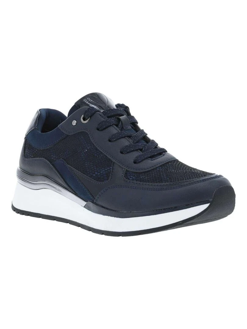 MARCO TOZZI Baskets talon semi compensée Bleu marine