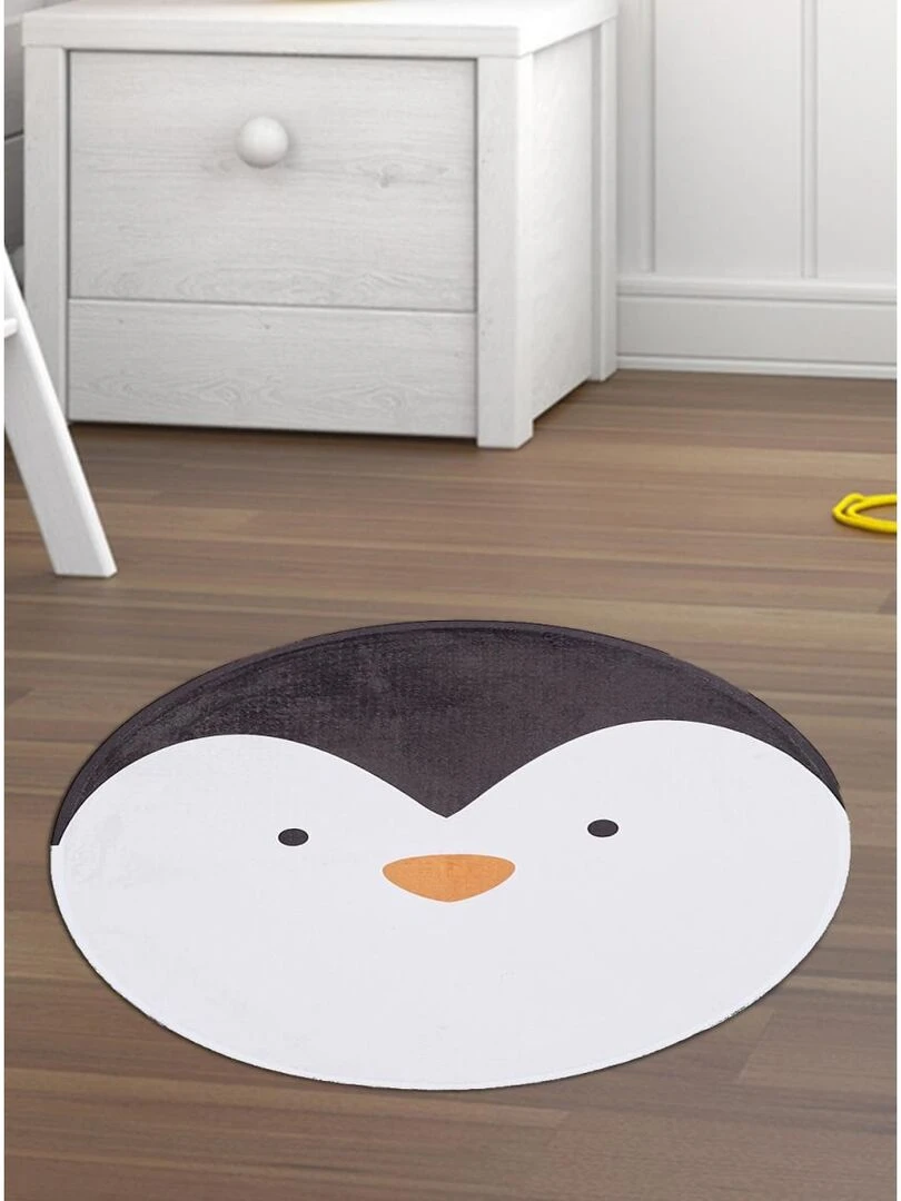 Tapis rond Ø 75cm ULTRA DOUX PING Noir fabriqué en Europe idéal pour la chambre   Noir