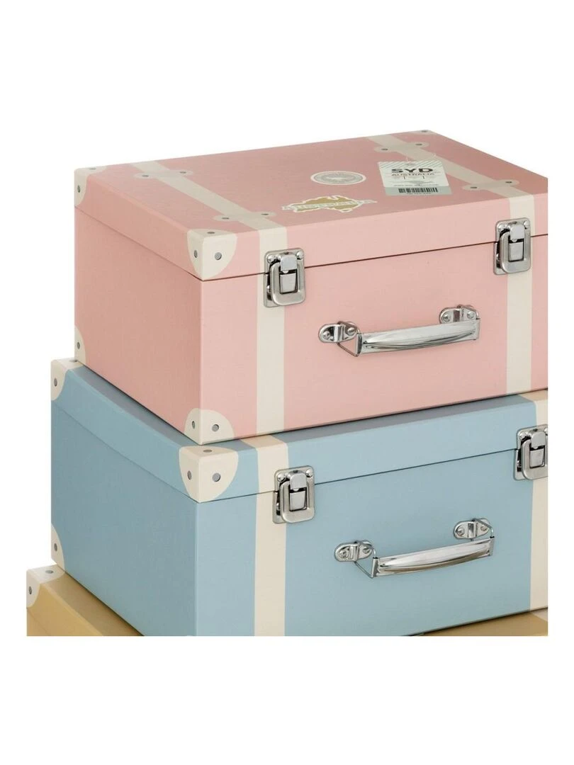 Lot de 3 valisettes City Rose