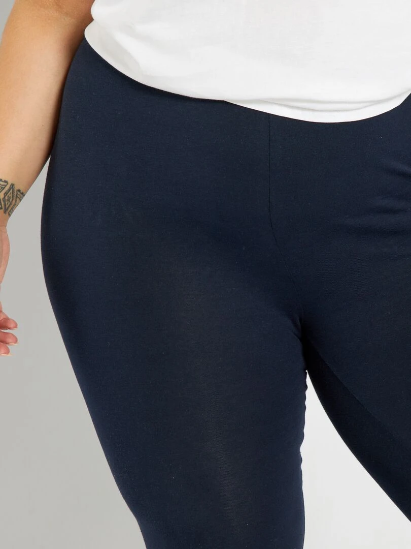 Legging court en maille   bleu marine