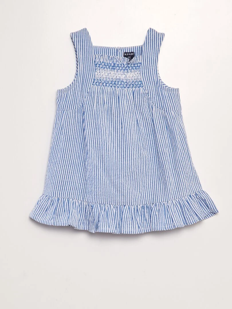 Robe en crépon Bleu