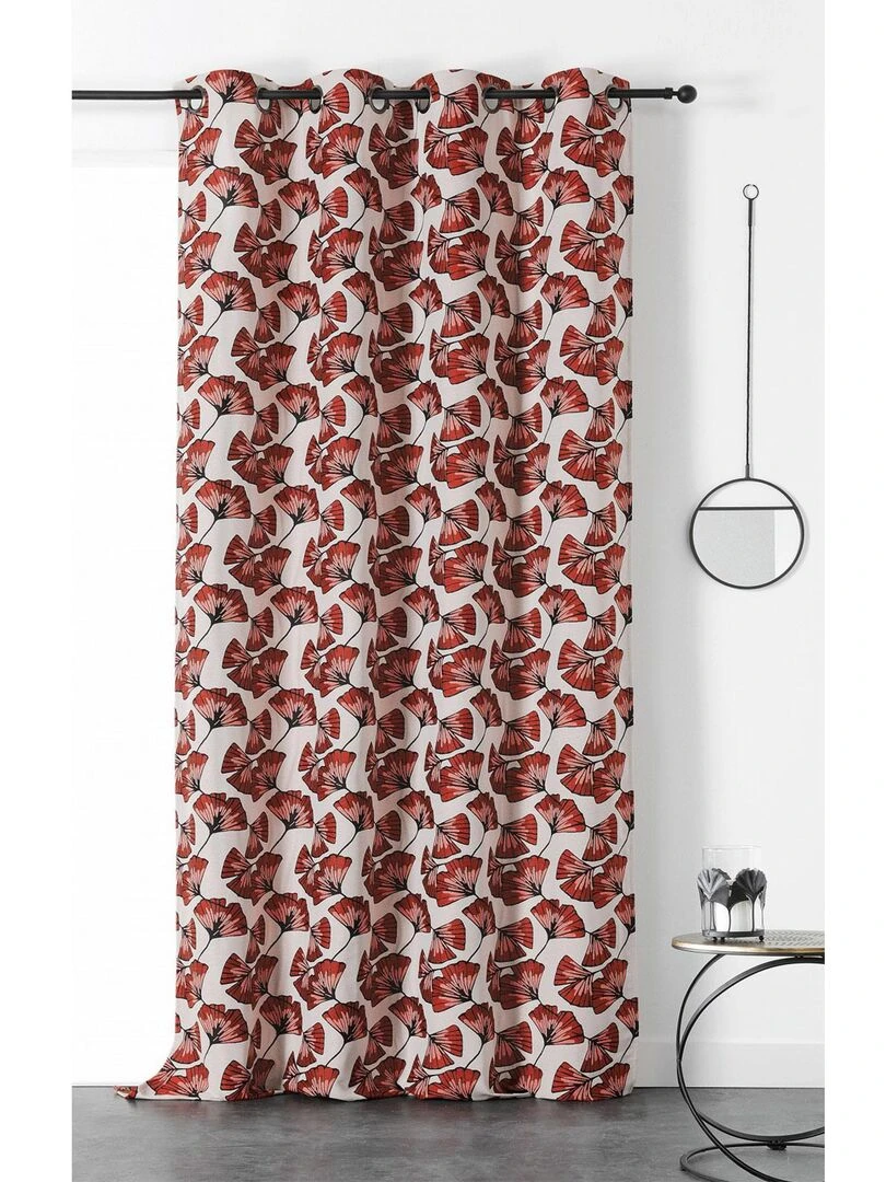 Rideau jacquard Biloba Rouge