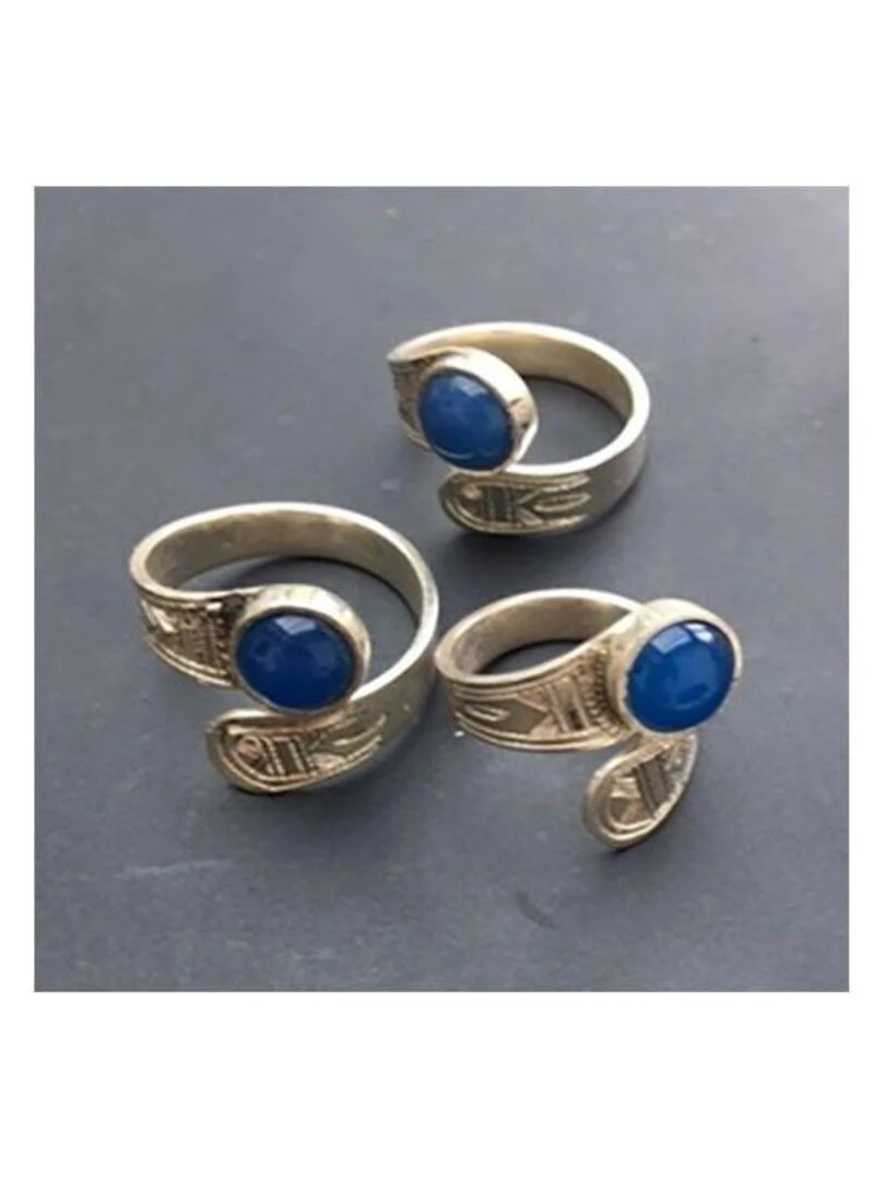 Bague croisée Touareg argent et cornaline Bijoucolor Bleu