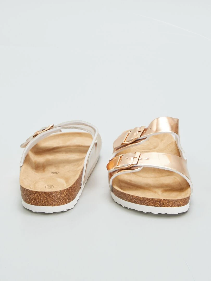 Mules avec boucles métalliques   BEIGE