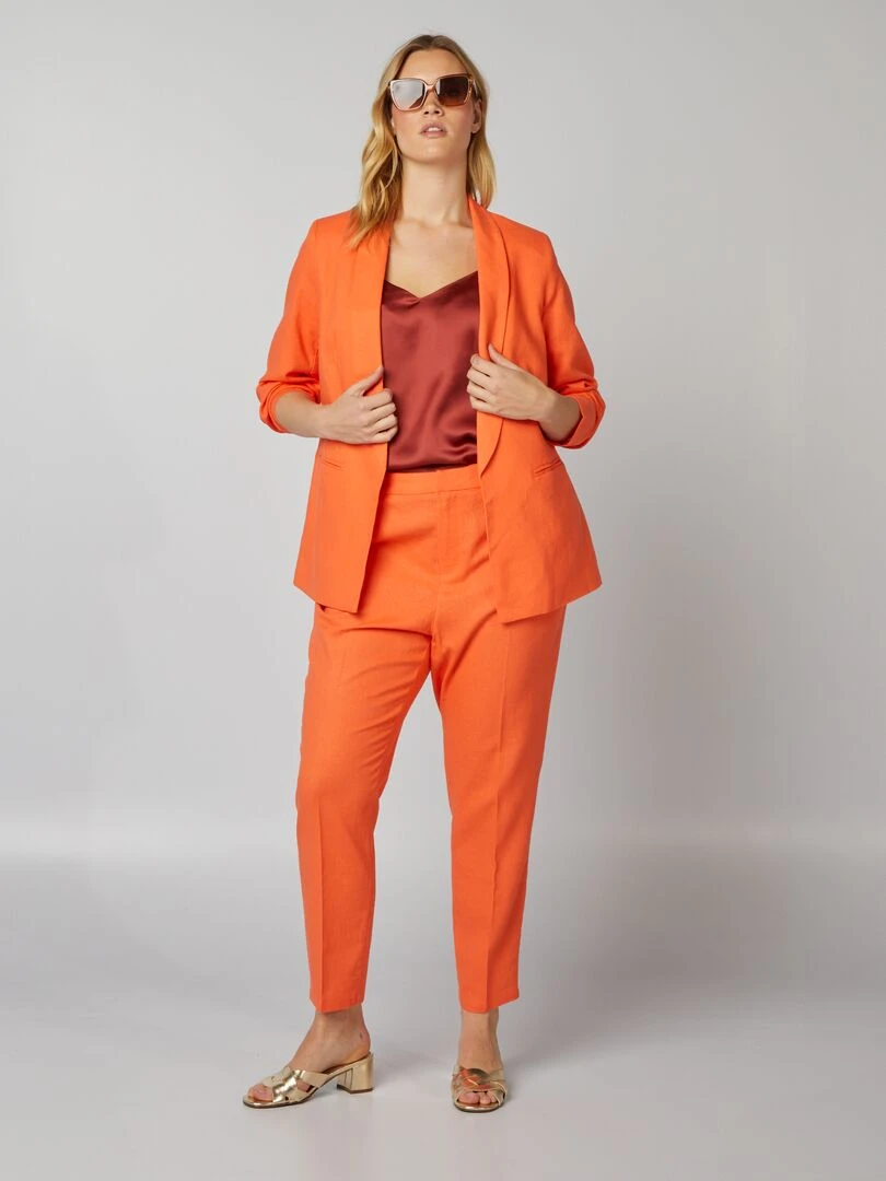 Pantalon skinny avec lin Orange