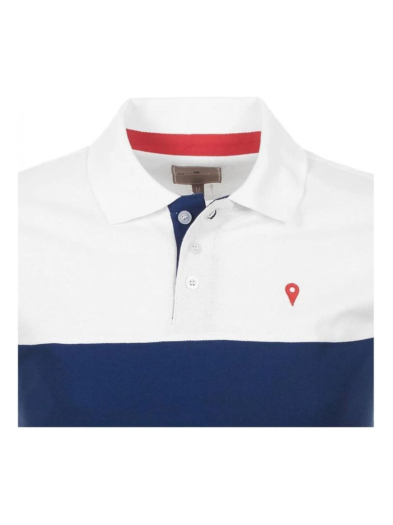 Polo manches courtes homme CALOSTE   DEGRE CELSIUS   Blanc Bleu