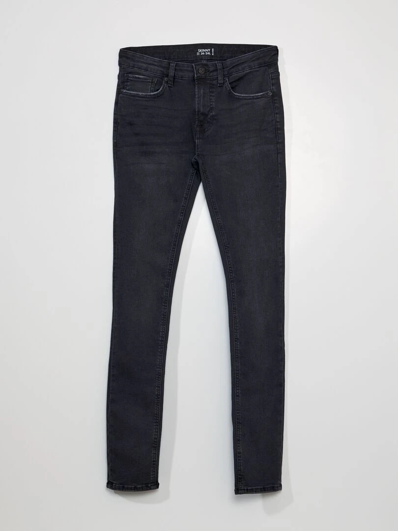 Jean skinny L34 Noir délavé