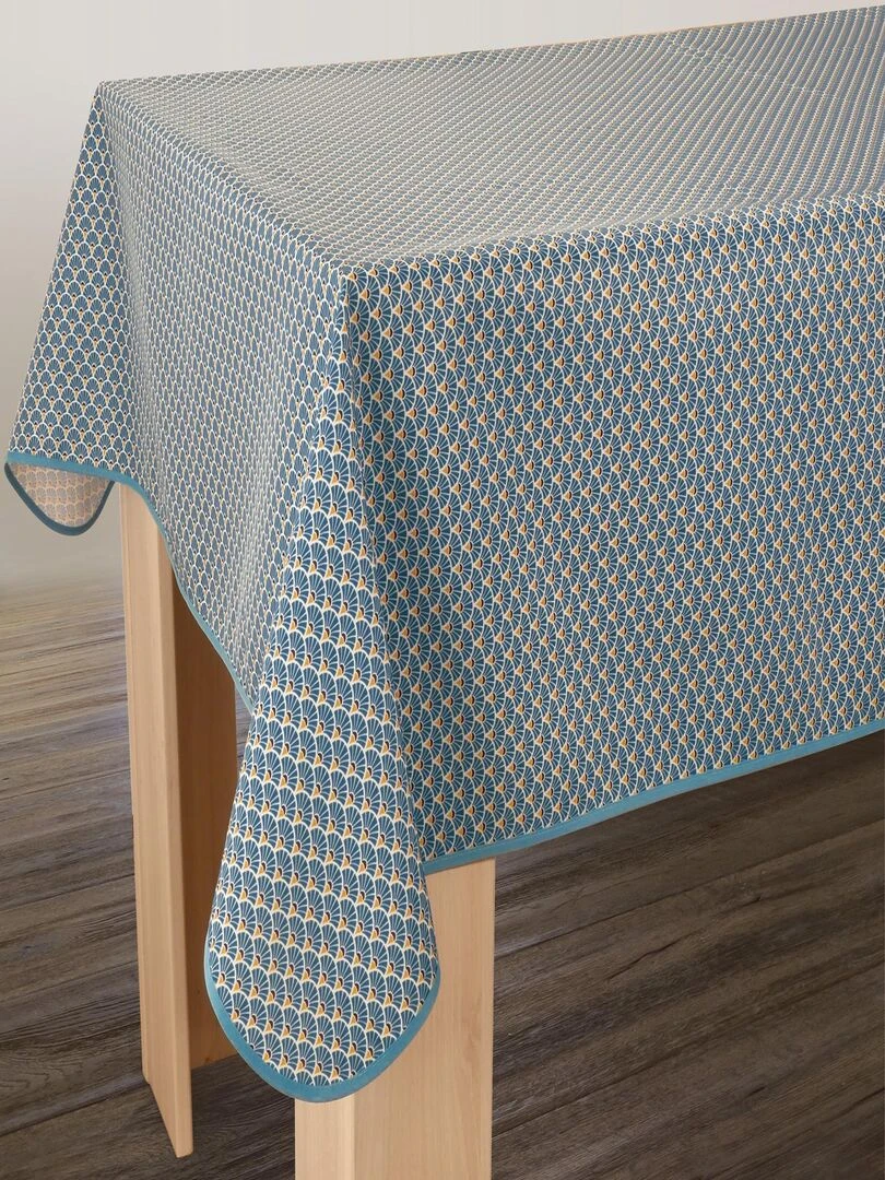 Nappe Anti taches Paon bleu foncé   Carrée 150 x 150 cm   Bleu foncé