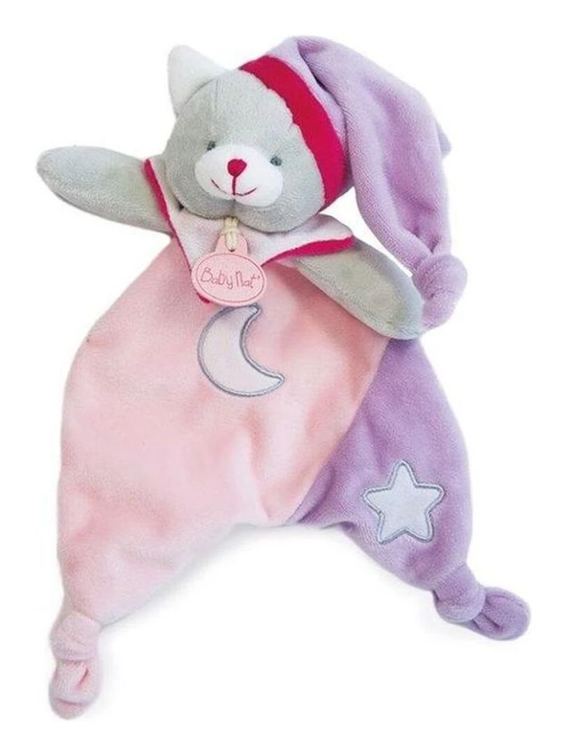 doudou Babynat Ours chat Rose BN0138 Les Luminescents Plat   Rose
