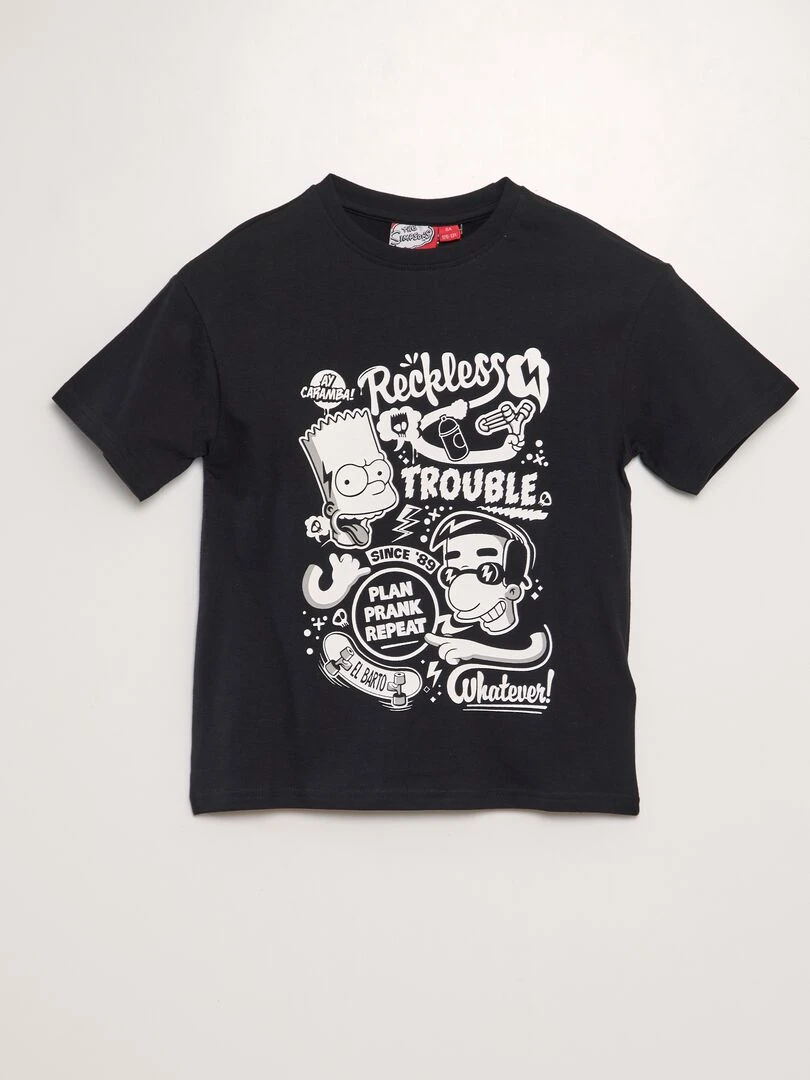 T shirt 'Simpsons' à col rond noir