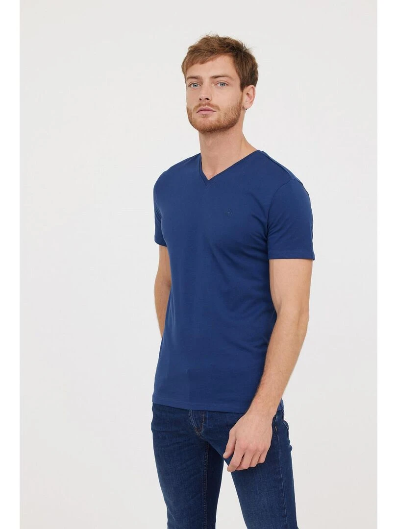 Lee Cooper T Shirt manches courtes coton regular AJESSY Bleu marine