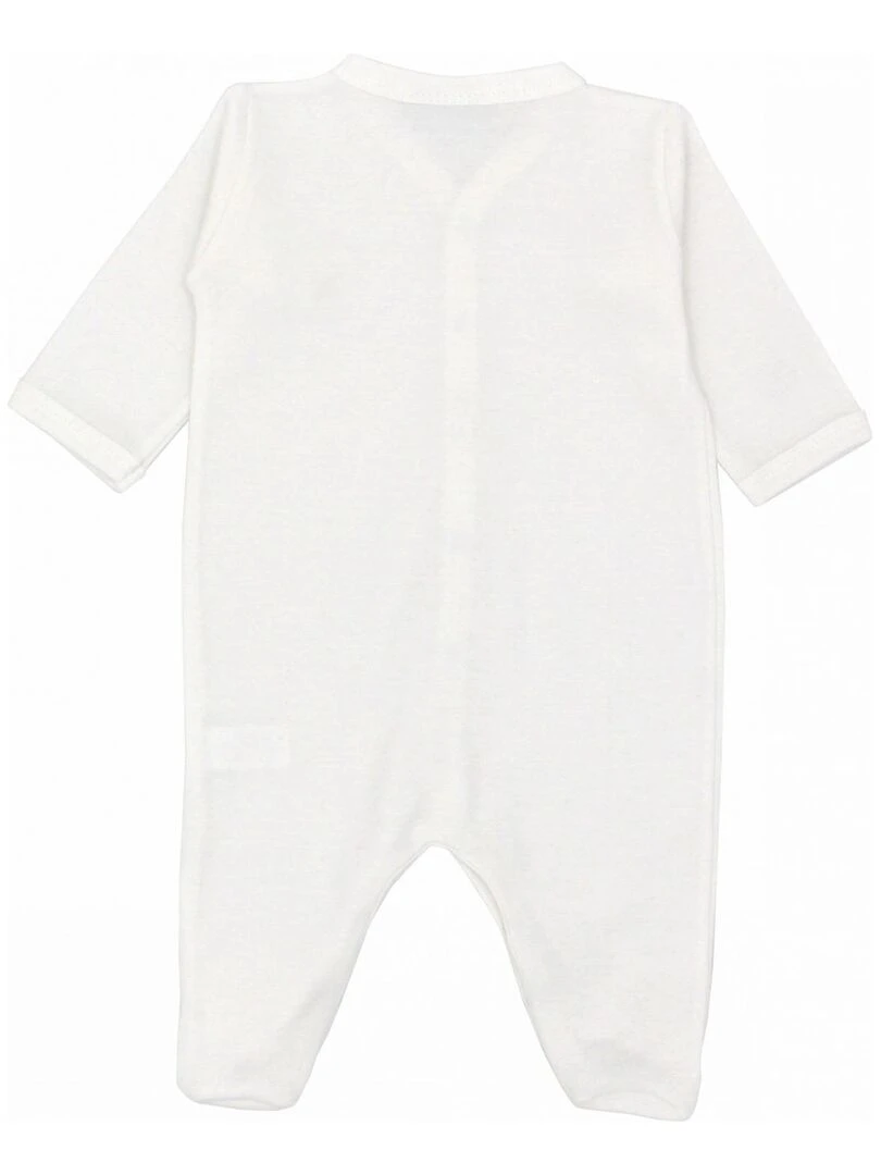 Pyjama été léger   100% coton biologique   1 à 6 mois   Blanc