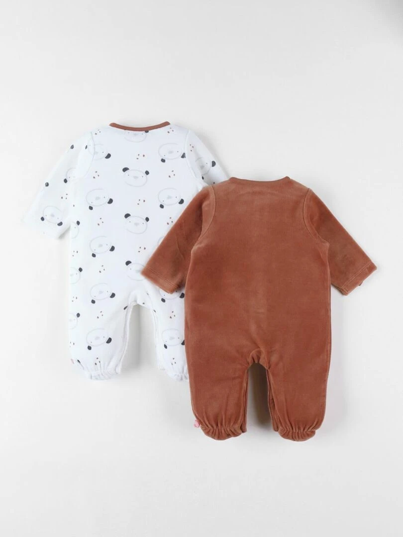 Set de 2 pyjamas dors bien en velours caramel Noukie's Beige