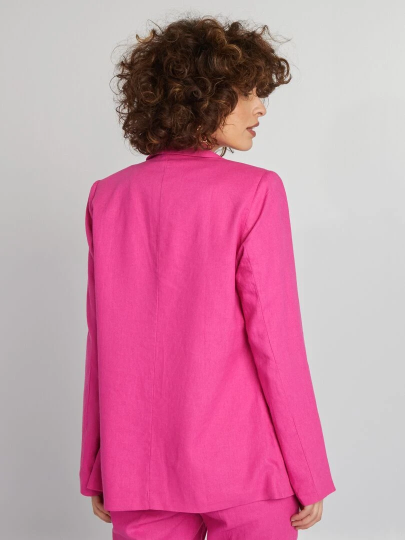 Veste tailleur en lin   Rose