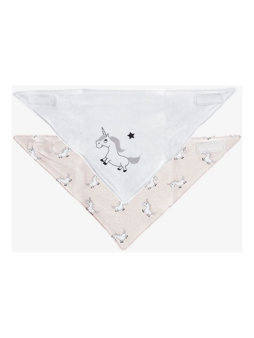 Lot de 2 bavoirs bébé Kinousses Rose