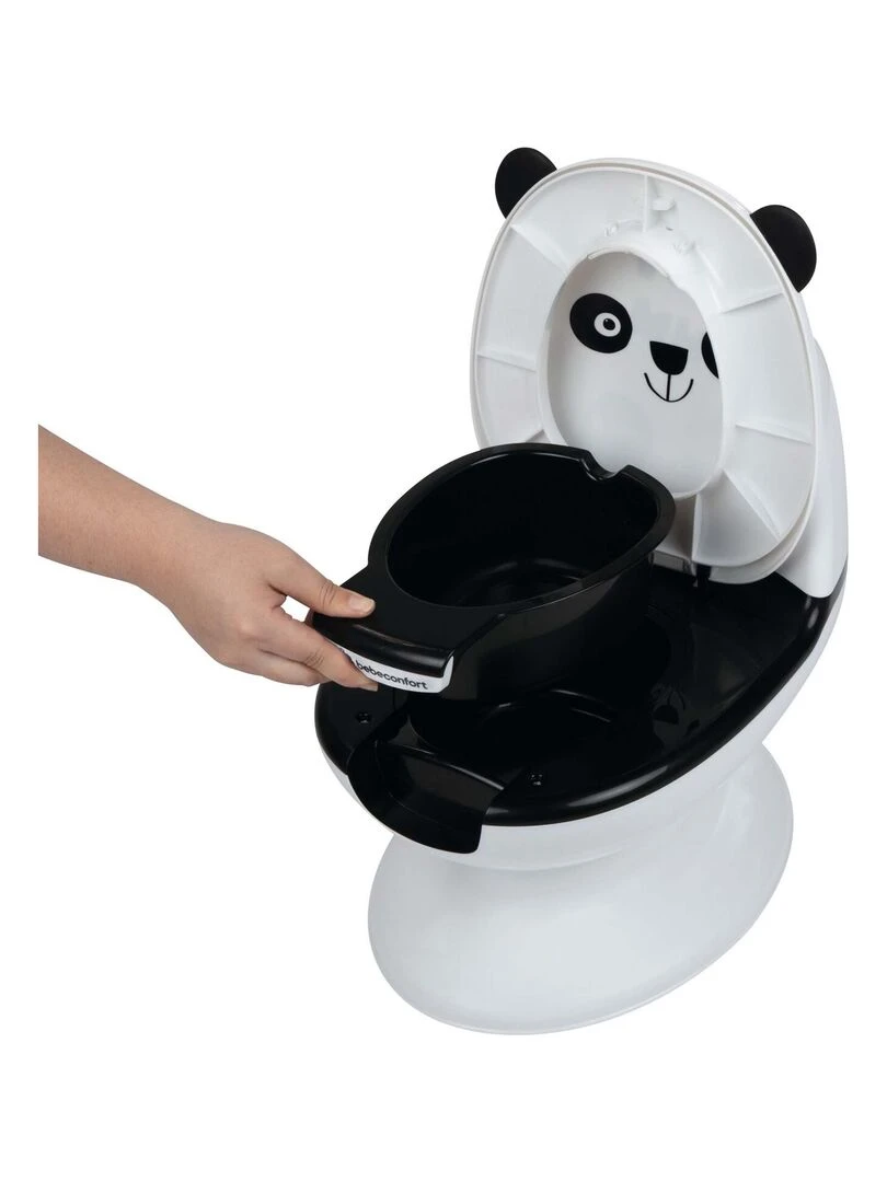 Bebebconfort Mini toilette Panda  Pot avec bruit de chasse d'eau   Blanc Noir