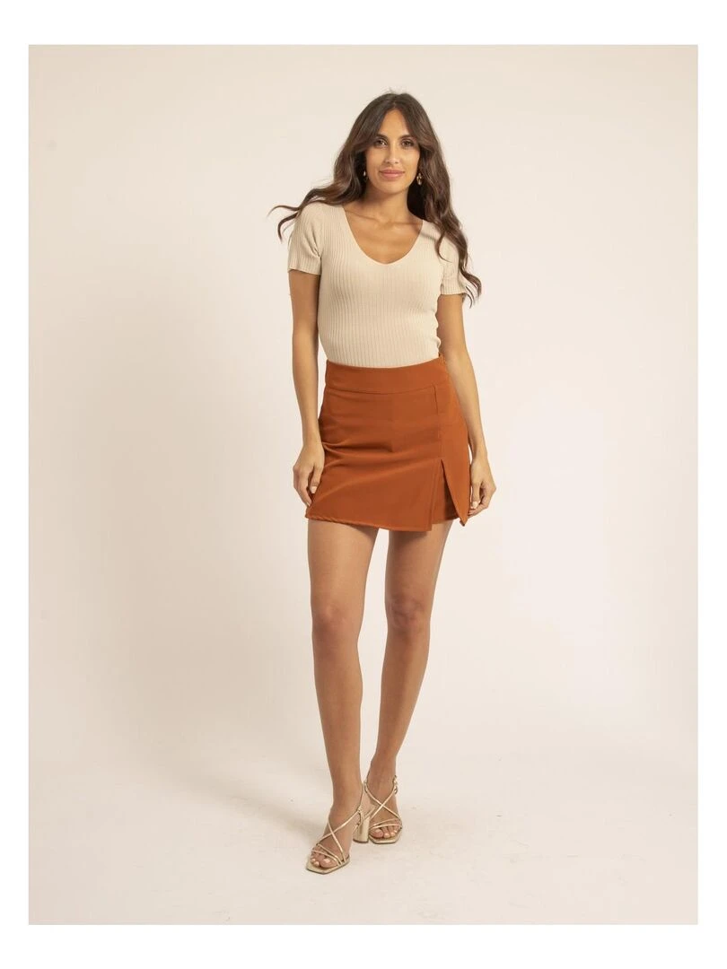 Top court maille FALINI   Beige