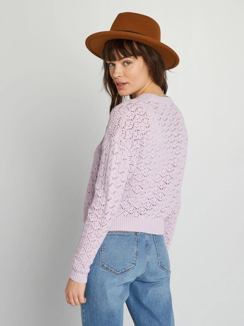 Pull en maille ajouré   Violet