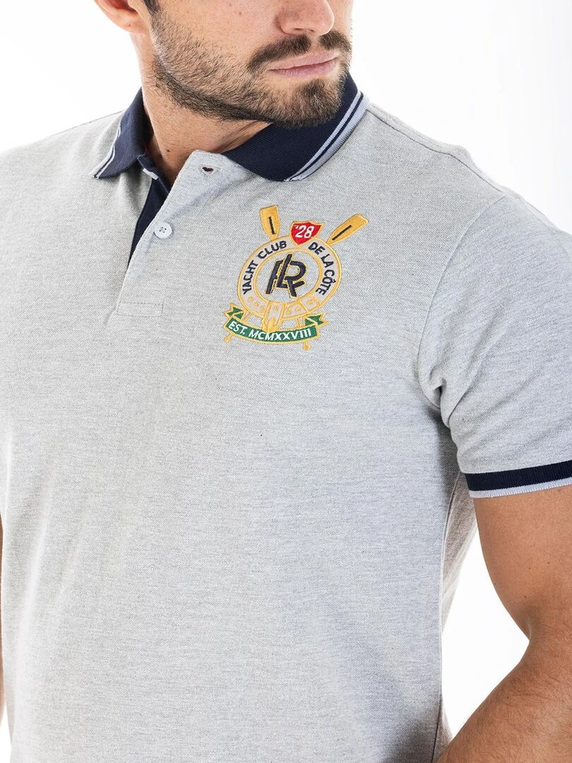 Polo yachting brodé CALLUM 'Rica Lewis'   Gris