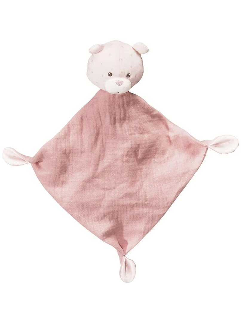 Doudou mouchoir en coton SAUTHON Rose