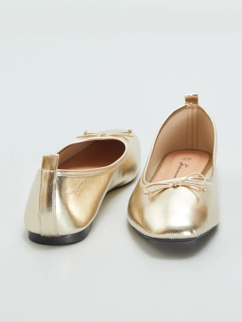 Ballerines dorées   Beige