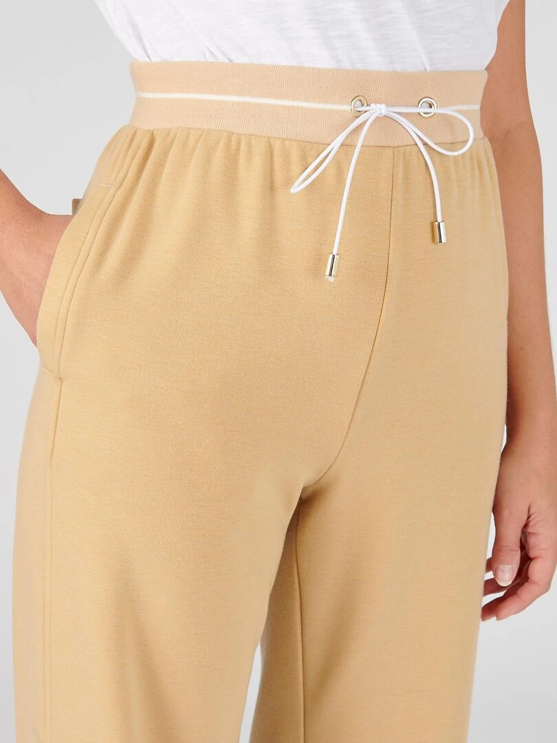 Pantalon large en molleton gratté Happy D. by Damart Beige chiné