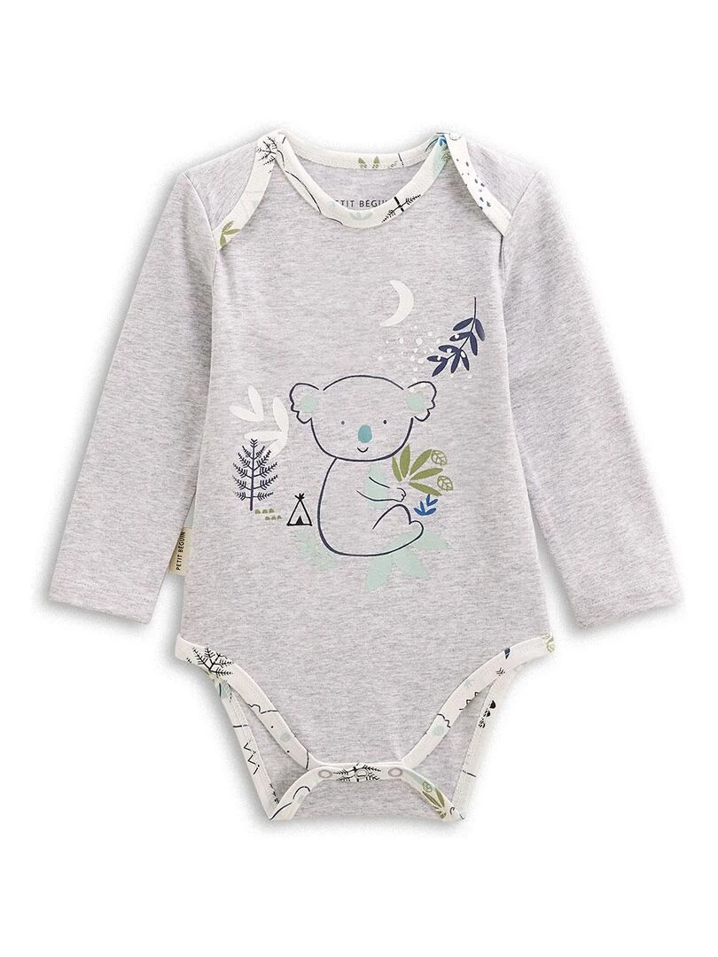 Lot de 2 bodies bébé manches longues Yakutat Gris Gris