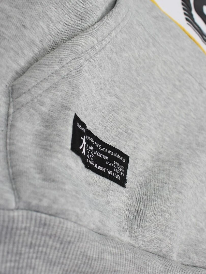 Nasa   Sweat homme imprimé logo   Gris