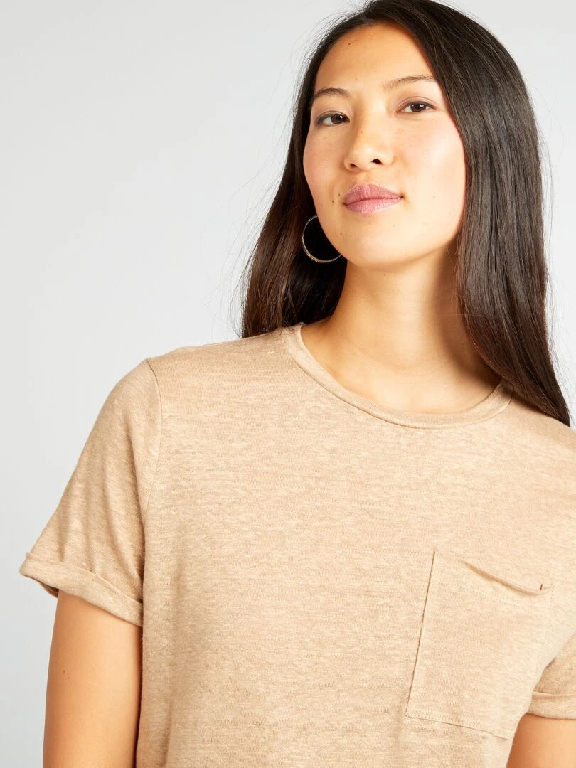 T shirt en lin   Beige