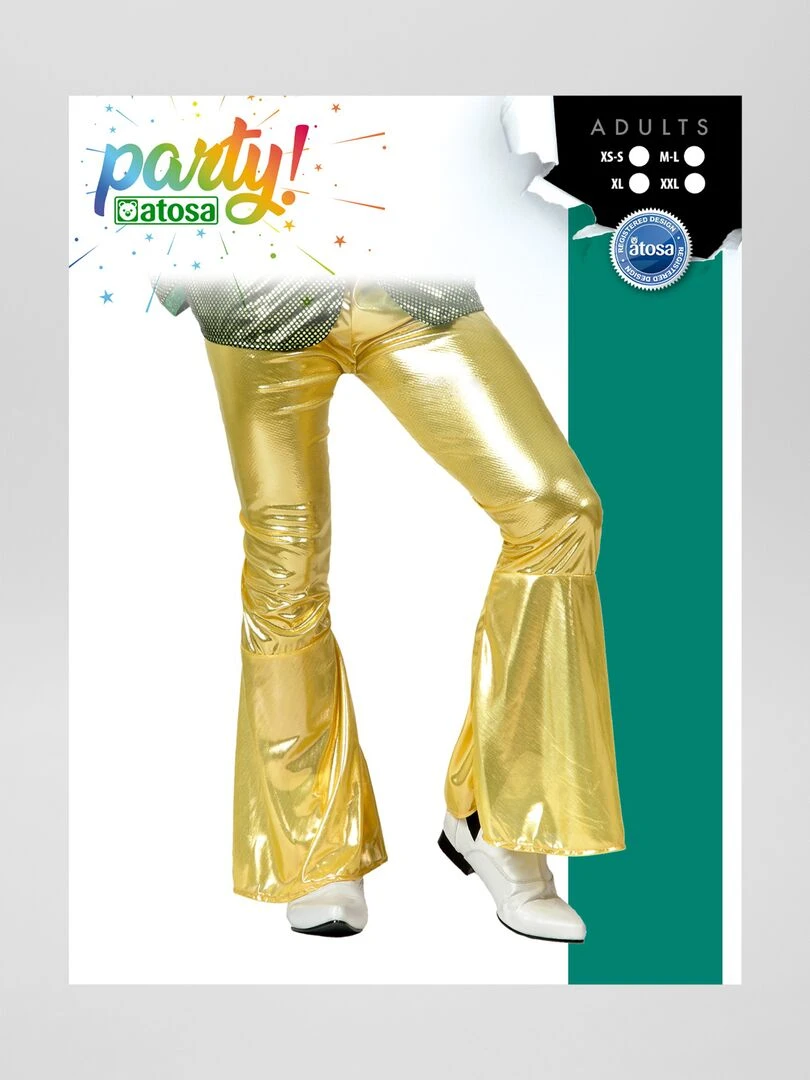 Pantalon de déguisement disco Jaune doré