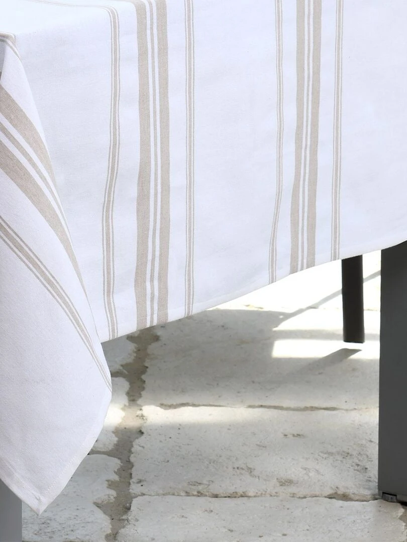 Nappe rectangulaire 140x240 cm Chaumont ficelle coton   Beige