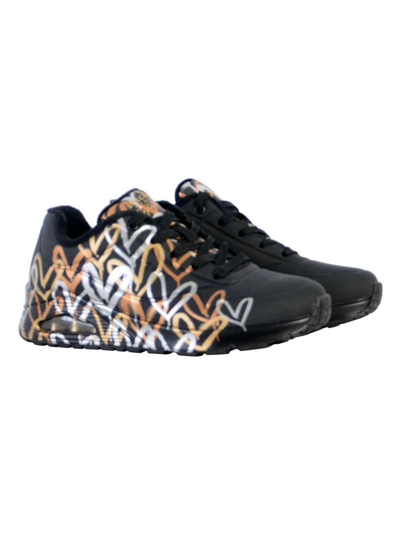 Basket à Lacets Skechers Uno Metallic Love   Noir