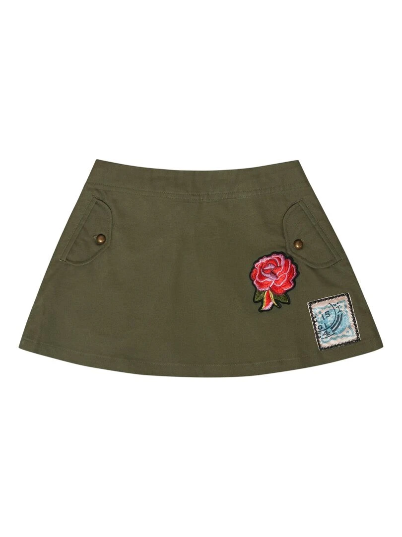 Jupe Courte Vert Kaki Fille  MINI SKA   'LA FAUTE A VOLTAIRE'   Kaki