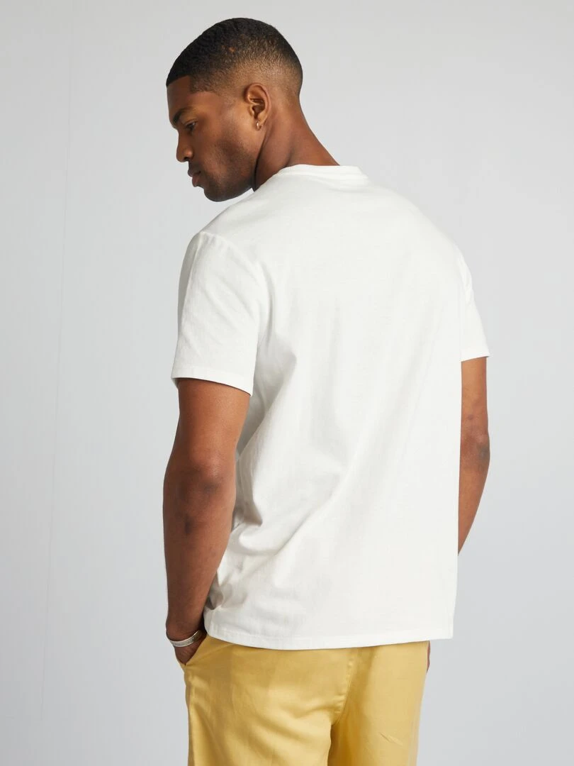 T shirt en coton avec broderie   Blanc