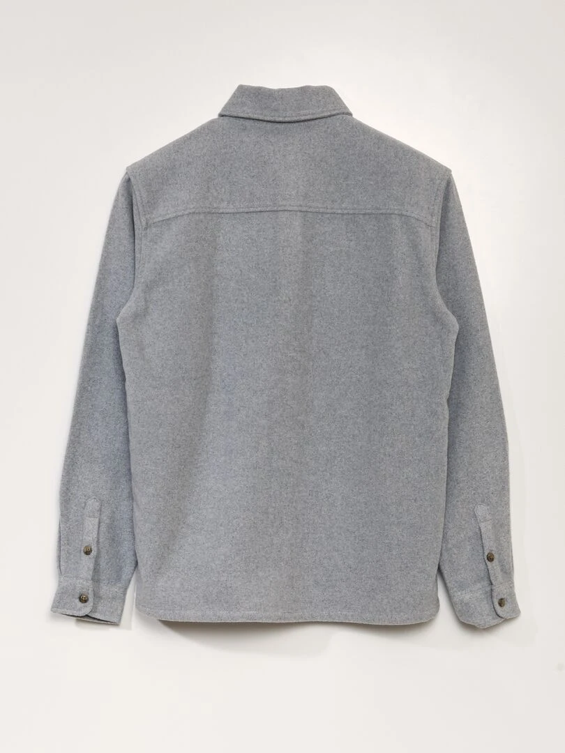 Surchemise droite en flanelle Gris chiné
