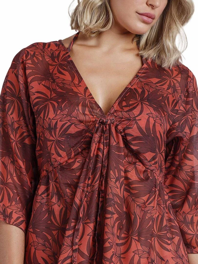 Robe de plage Sunset Palm   Marron