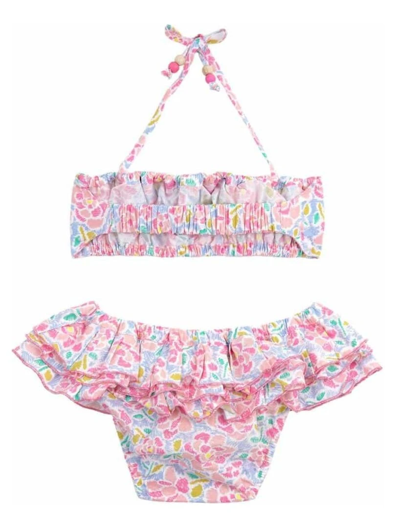 Maillot de Bain 2 Pièces Fille  Fleuri Liberty Rose  SWAN   'LA FAUTE A VOLTAIRE'   Rose clair