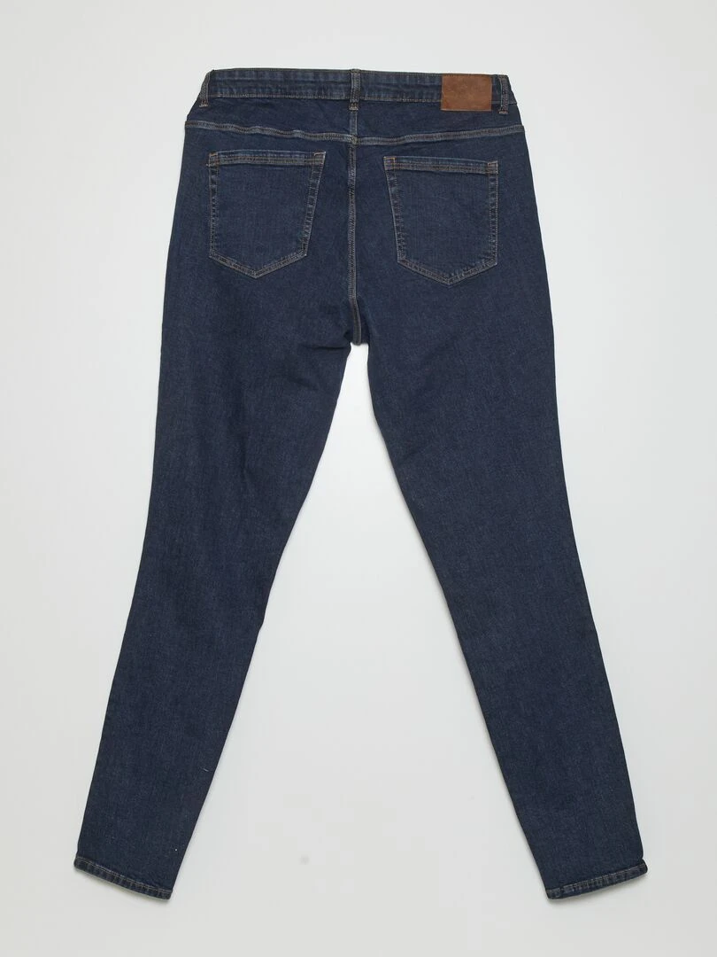 Jean slim à taille haute L34 Bleu