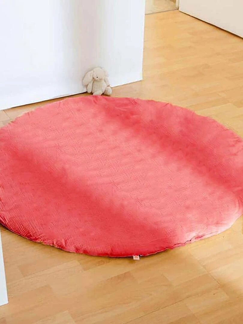 Tapis d'Eveil Havane en Coton Bio Fraise Rouge