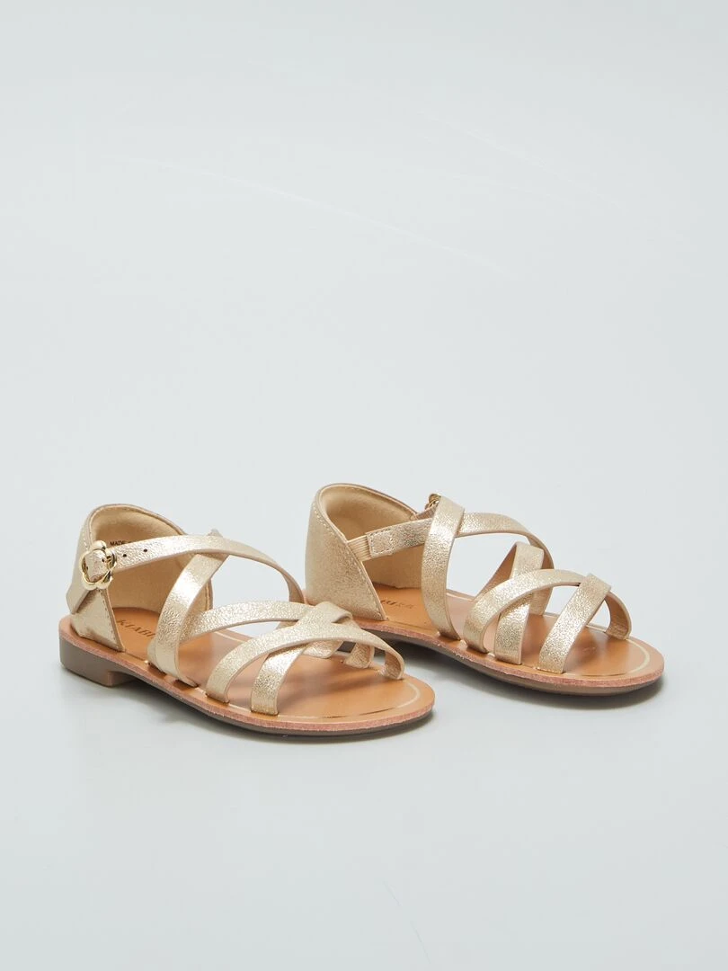 Sandales à brides Jaune
