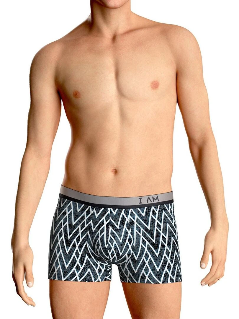 Boxer en lyocell motifs graphiques Monochrome Temple Bleu