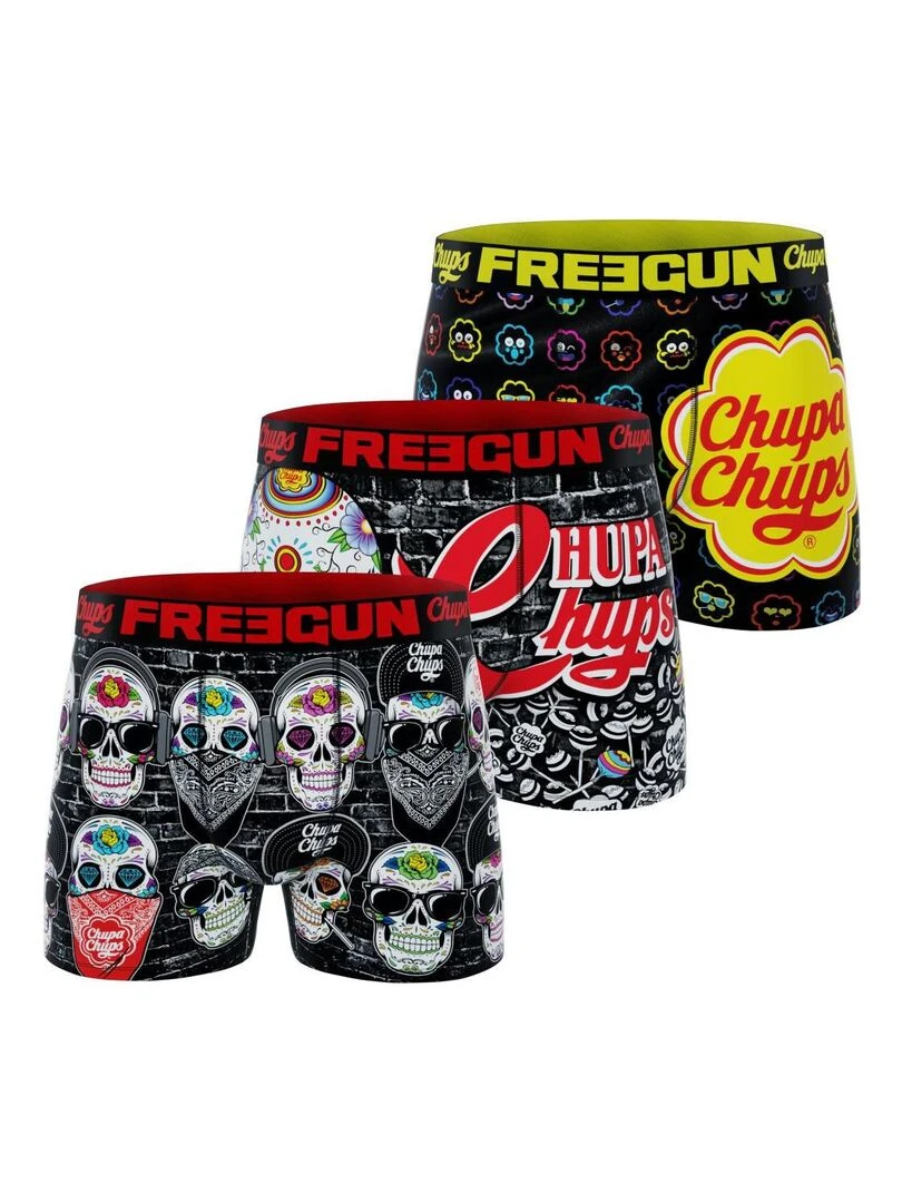 Lot de 3 boxers enfant Chupa Chups Freegun Rouge