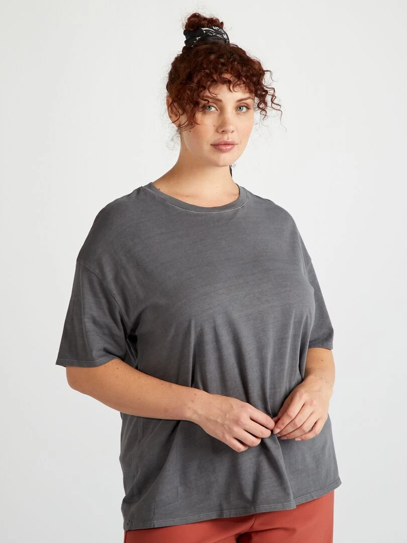 T shirt en jersey chiné   Noir