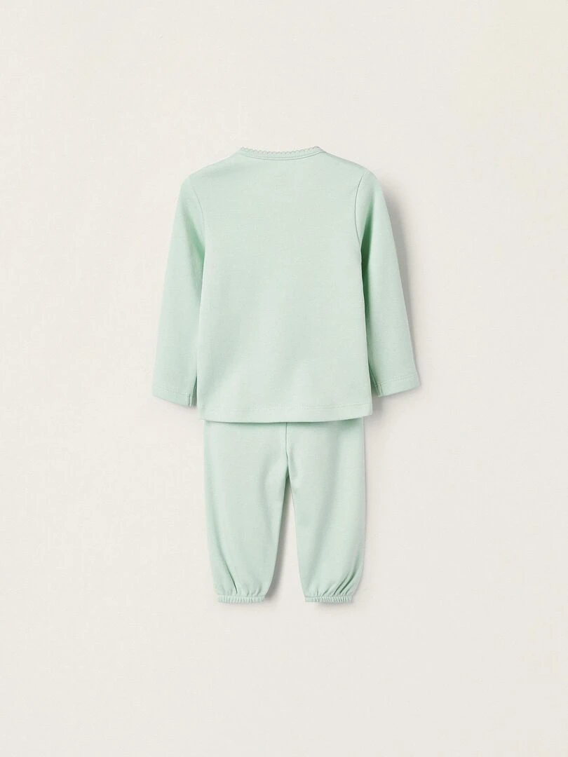 Pyjama en coton pour bébé fille 'Papillons' manches longues BOUQUETS DES MIMOSAS Vert clair