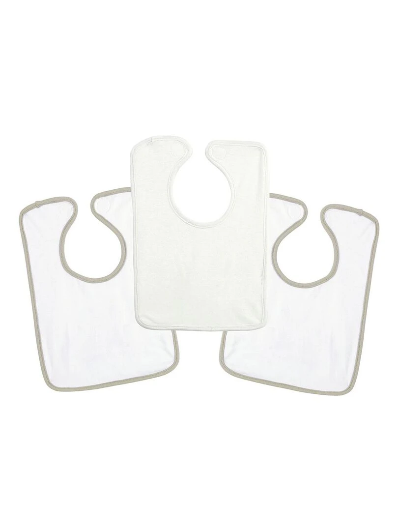 Lot de 3 bavoirs bébé mixte Tropicland Ecru