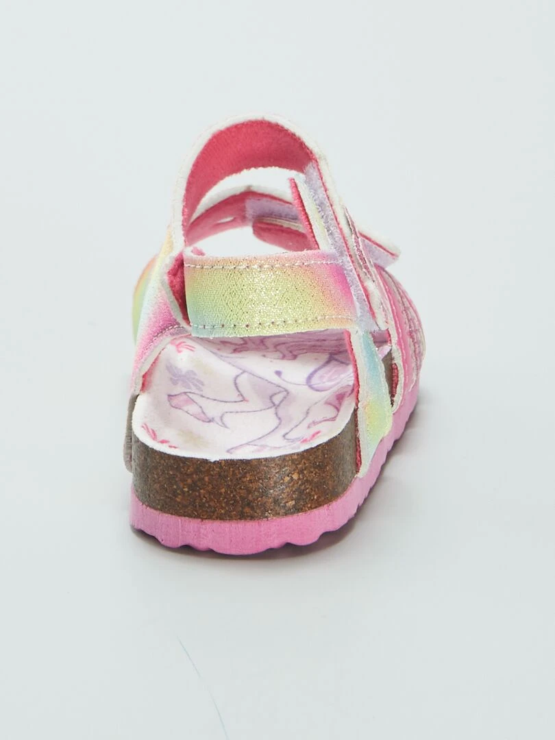 Sandales 'Licorne' à scratchs   Rose