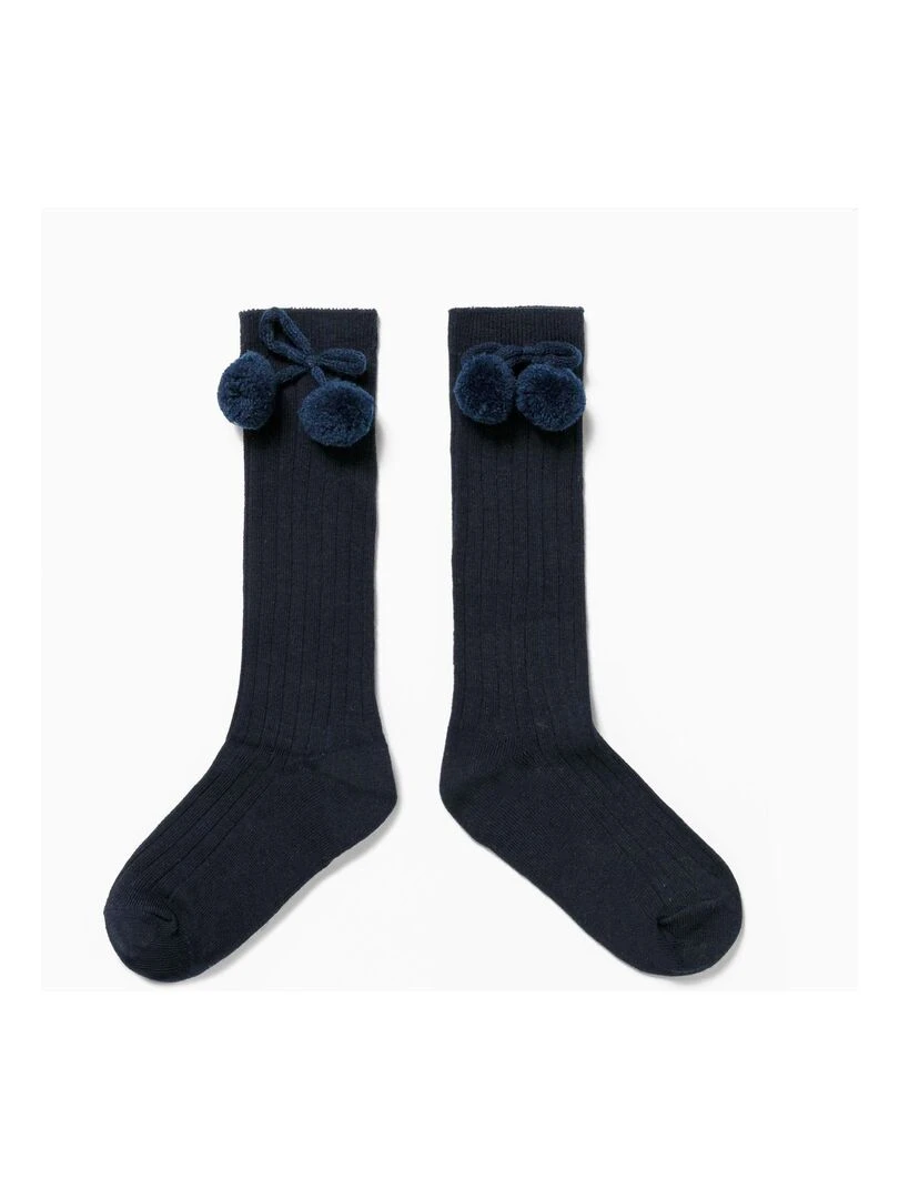 Chaussettes hautes essential line 'Zippy' Bleu foncé